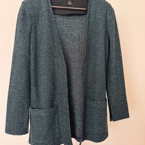 St. John Textured Open Front Blazer - Teal